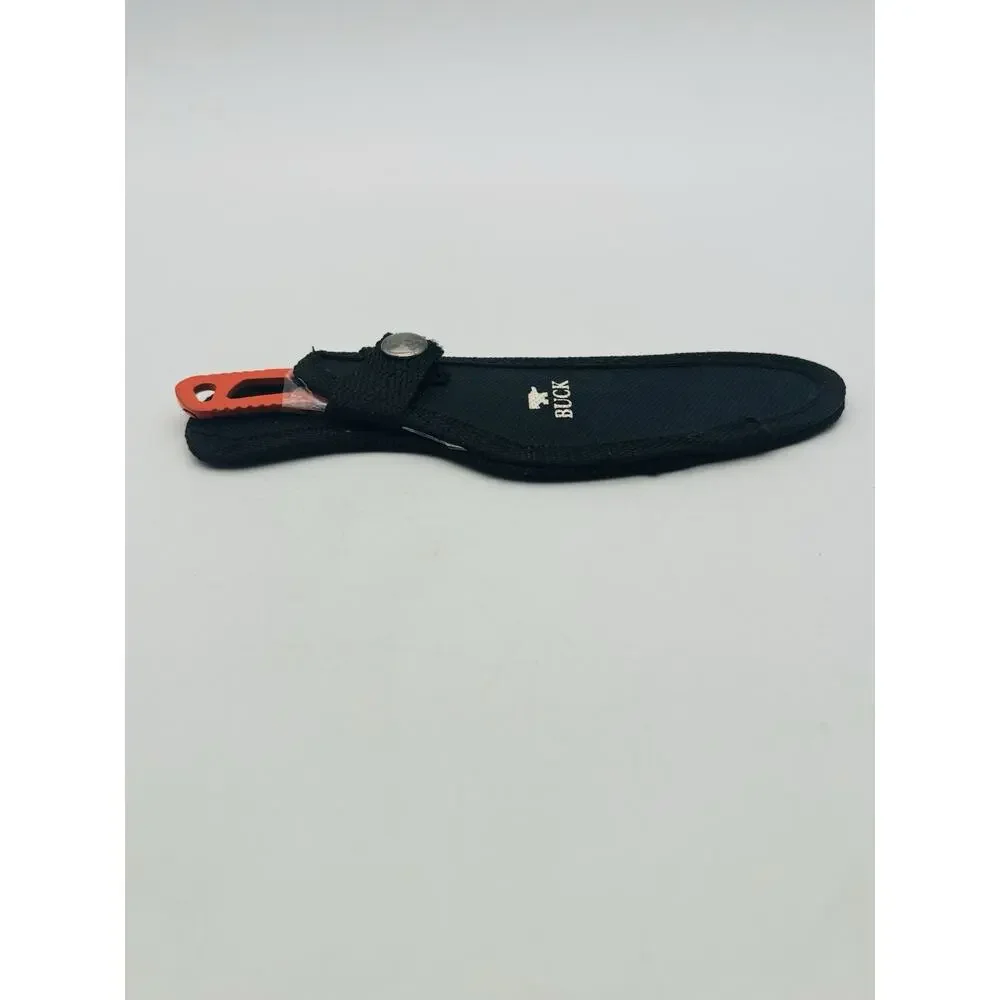 New Buck Knife 135-BK Fixed Blade Caper Knife Stainless Steel w/ sheath Orange